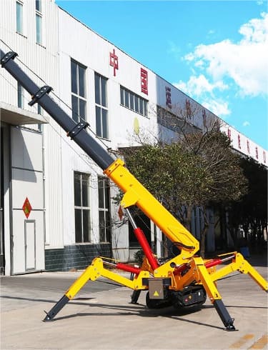 Smalle ruimte kleine rups-spinkraan met hydraulische telescopische poten