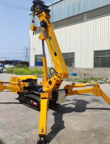 Narrow Space Telescopic Mini Spider Crane with Folding Boom